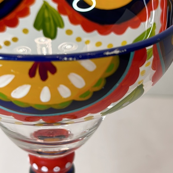 Pier 1 Imports Hand Painted 15 Ounce Margarita Glass - Picture 6 of 6